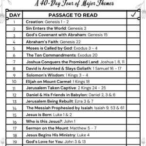 FREE 40-Day Bible Highlights Reading Plan