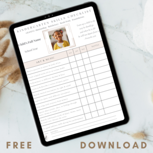 Kindergarten Skills Checklist Plus Customizable Progress Report / Report Card